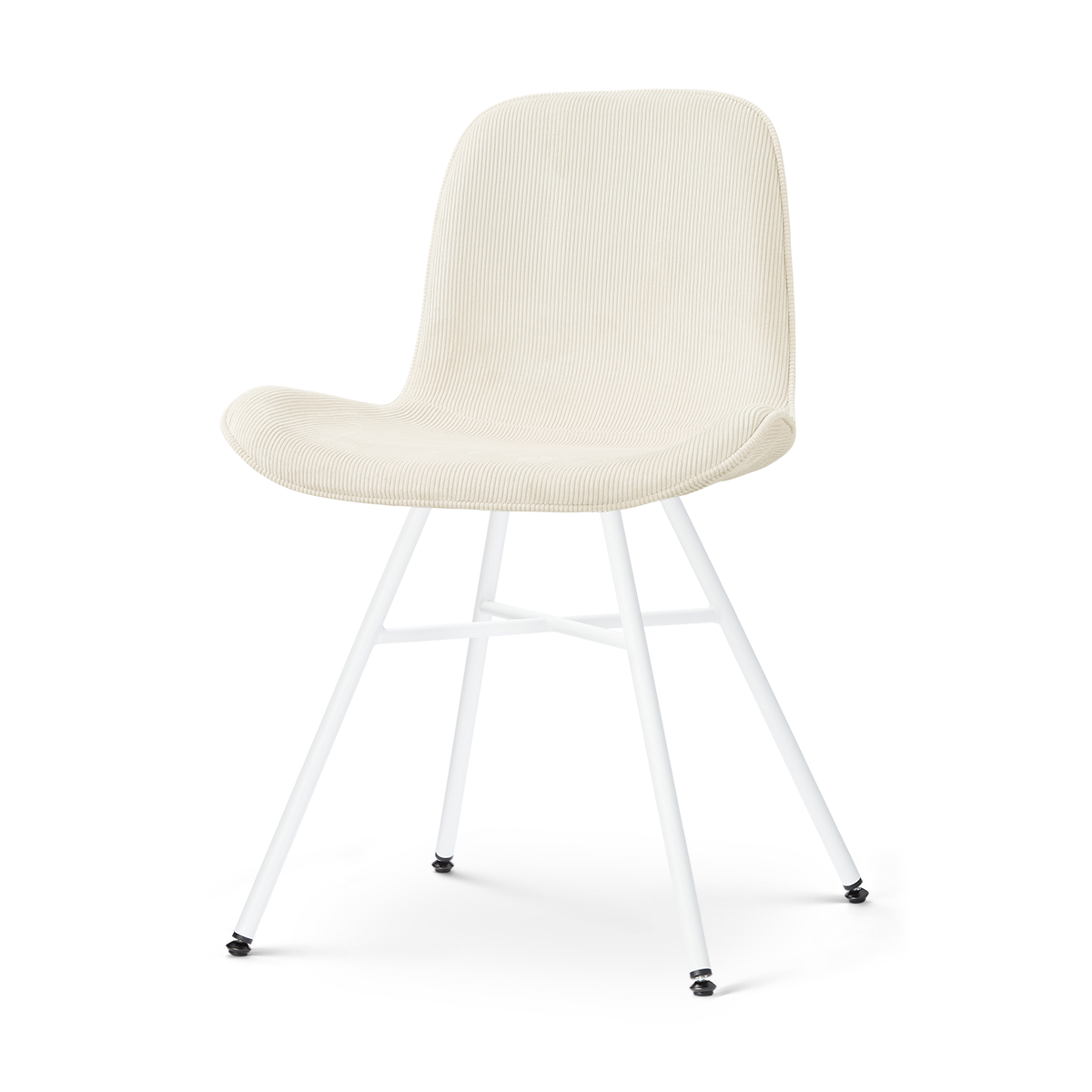 Nolon Noa-Fé Eetkamerstoel Rib Beige - Wit Onderstel