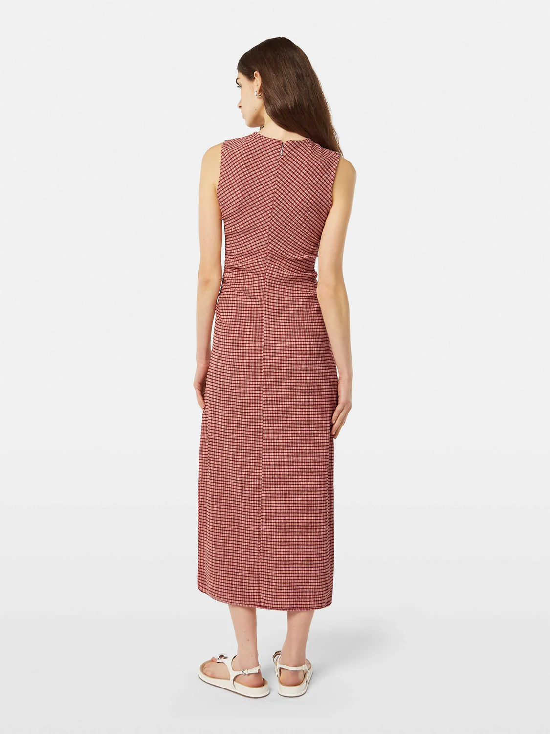Structured Gingham Midi Dress
