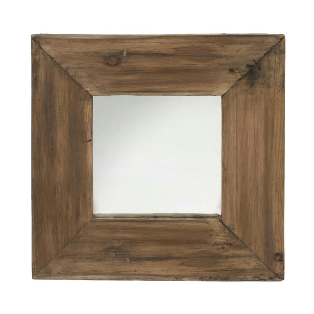 TROSO - Miroir en bois recyclé de couleur marron 50 cm