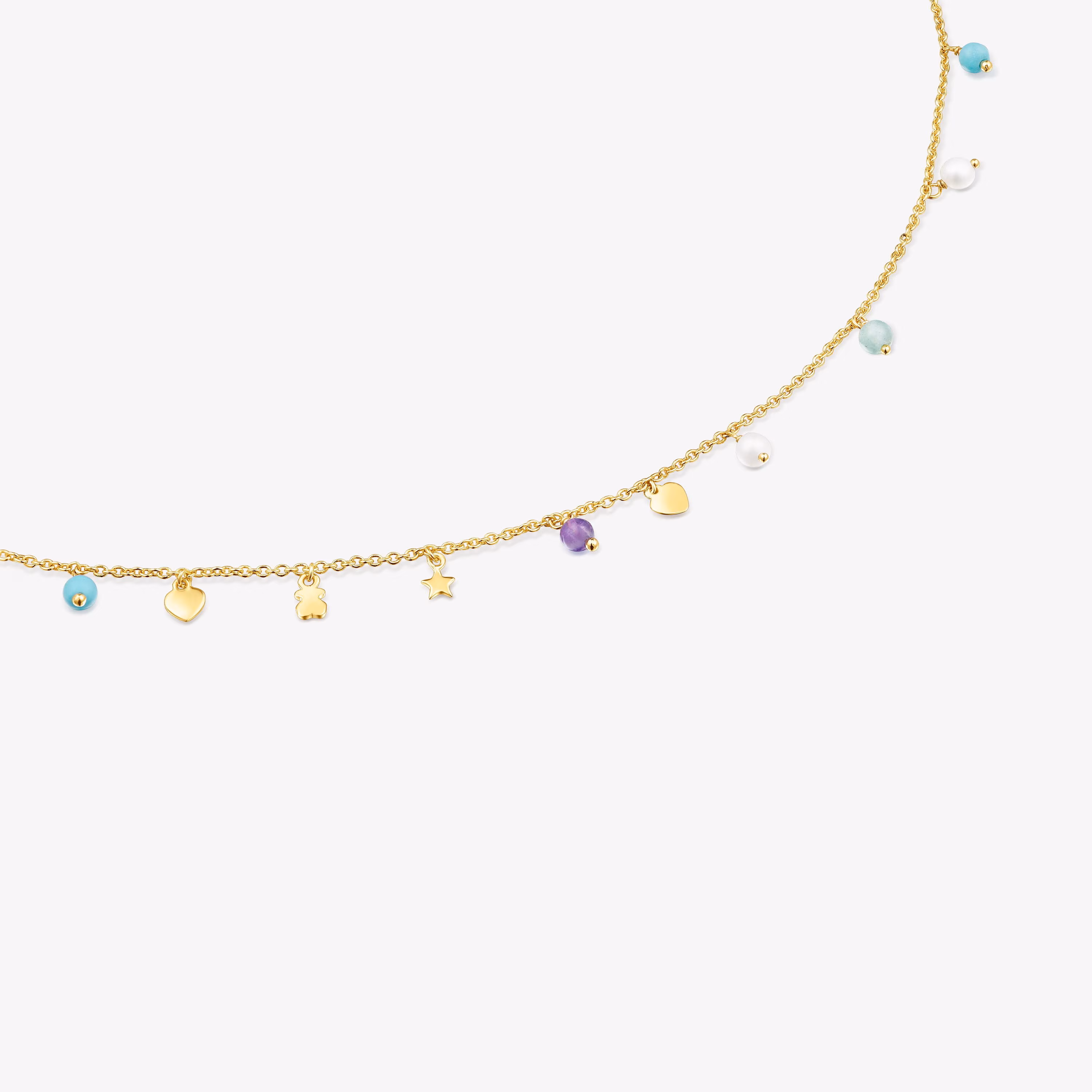 Collar con baño de oro 18 kt sobre plata y gemas Cool Joy