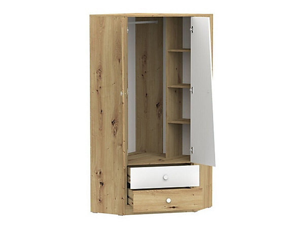Armoire d'angle Almira 101, Nombre d'étagères: 3, 191x87x87cm