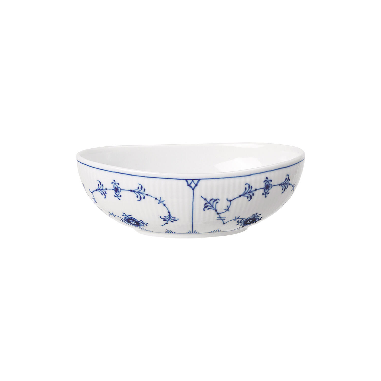 Musselmalet Riflet oval sk&aring;l 37 cl