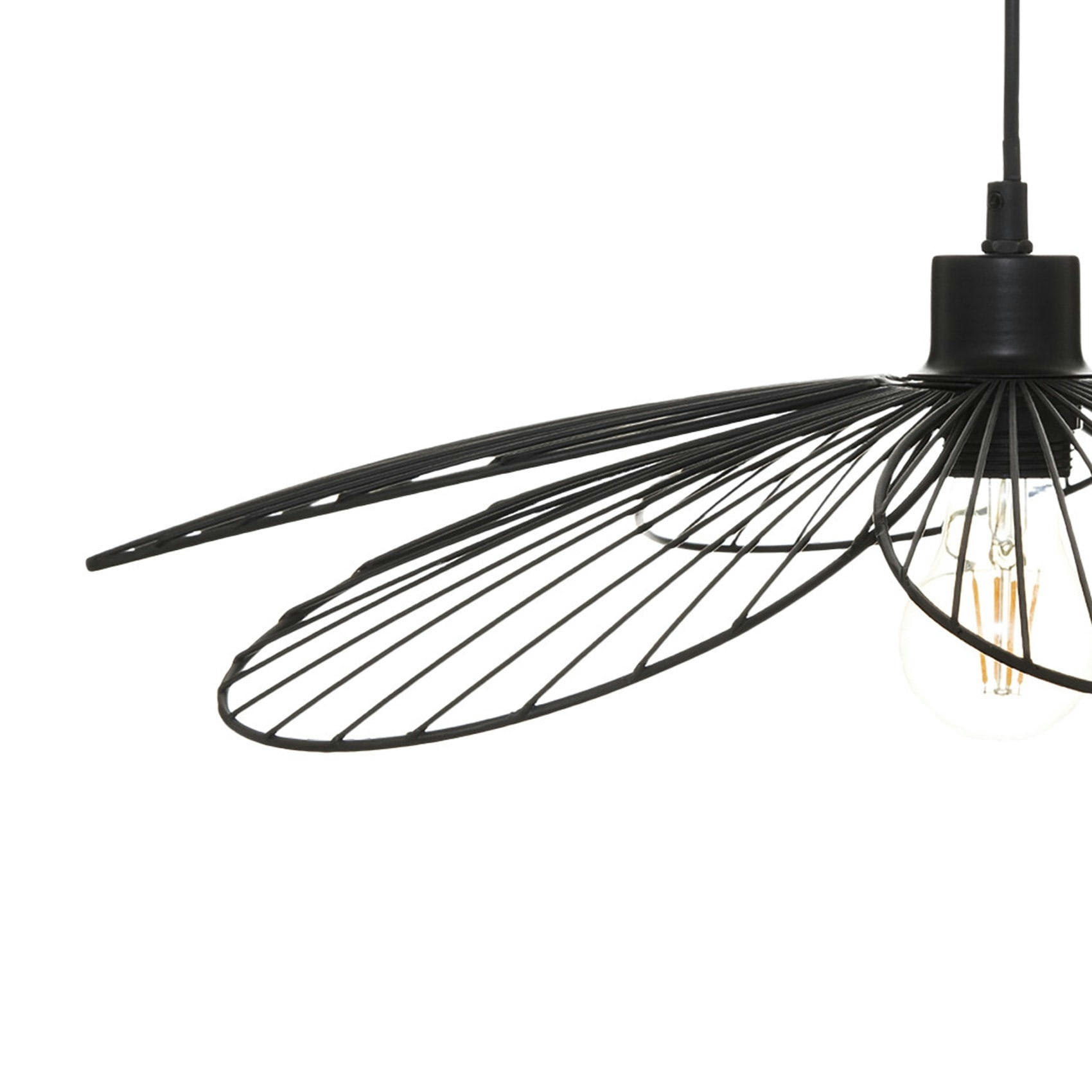 - Suspension fleur en métal noir Ø 57 cm