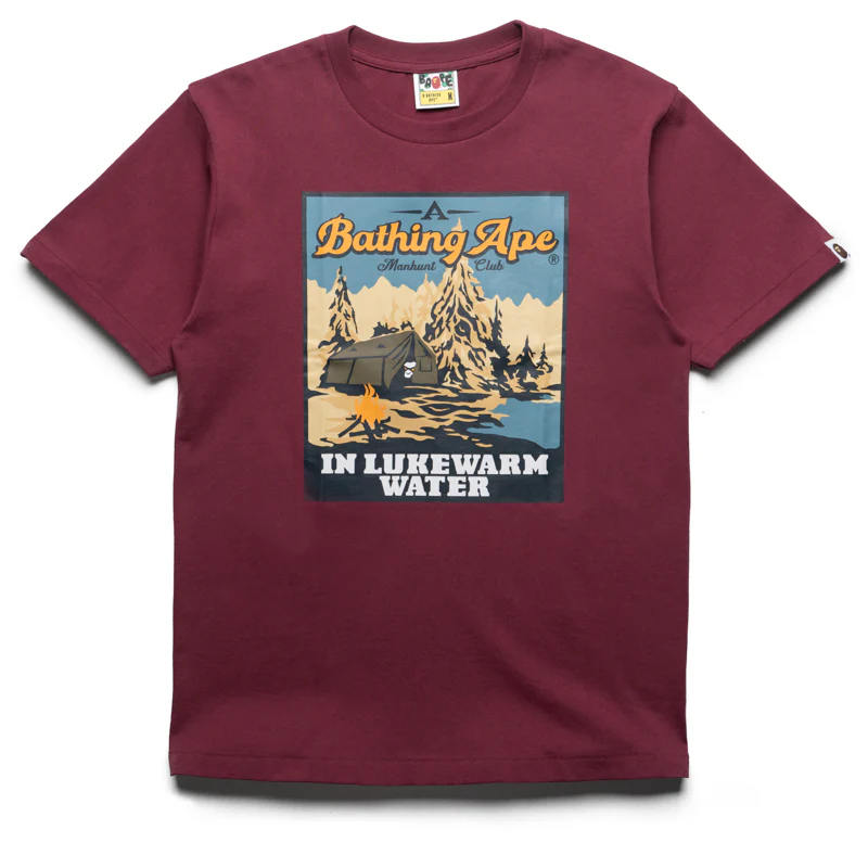 A Bathing Ape Base Camp Tee - Burgundy