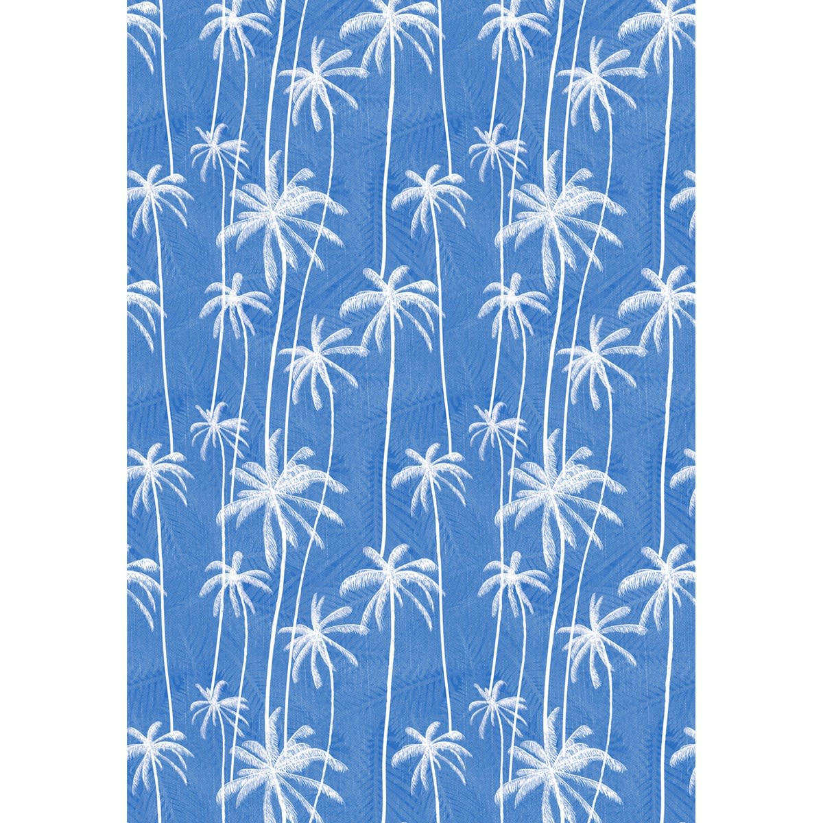 PALM JEANS - Papier peint panoramique motif imprimé Bleu 192x280cm