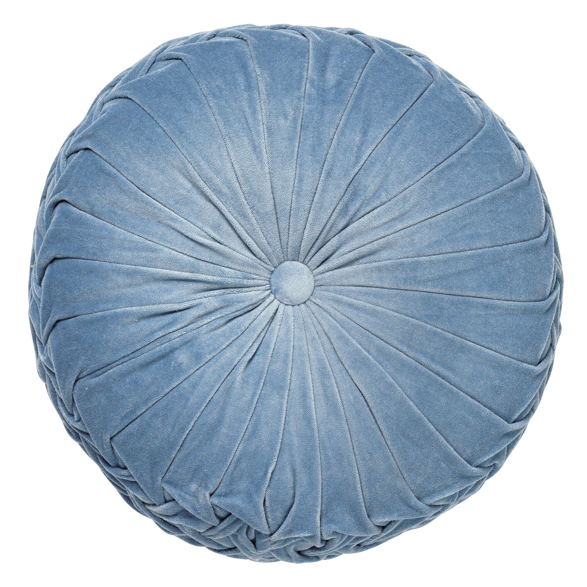 KAJA - sierkussen Ø40 cm - rond - velvet - Provincial Blue - blauw