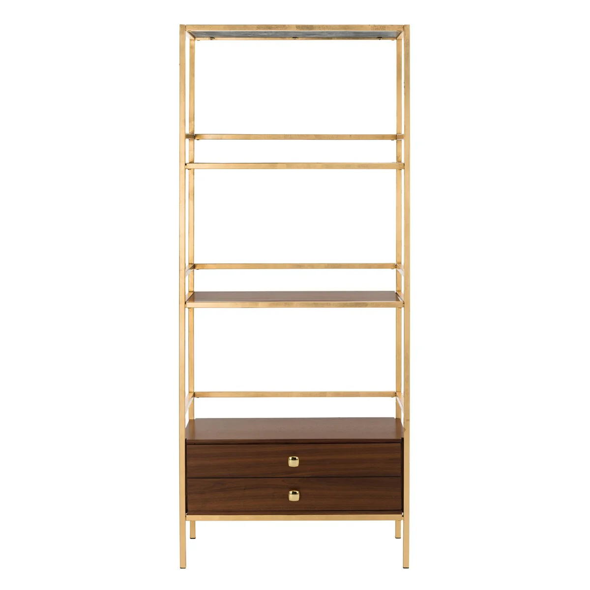 SAFAVIEH Vincenza 4-Tier 1-Drawer Gold/ Grey Etagere - 30 x 14 x 72 - 30Wx14Dx72H