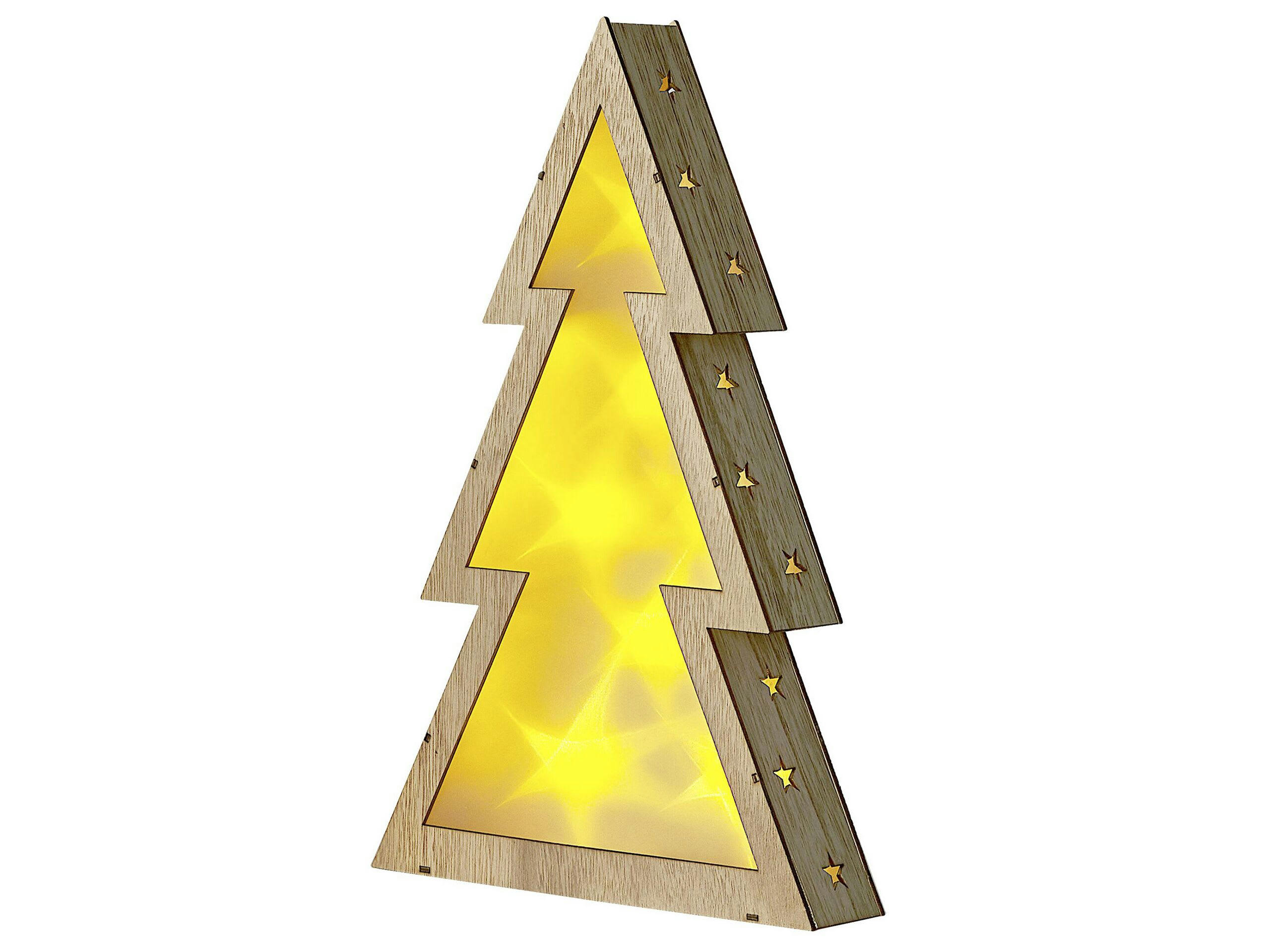 JUVA - Décoration LED arbre de Noël en bois marron clair 35 cm