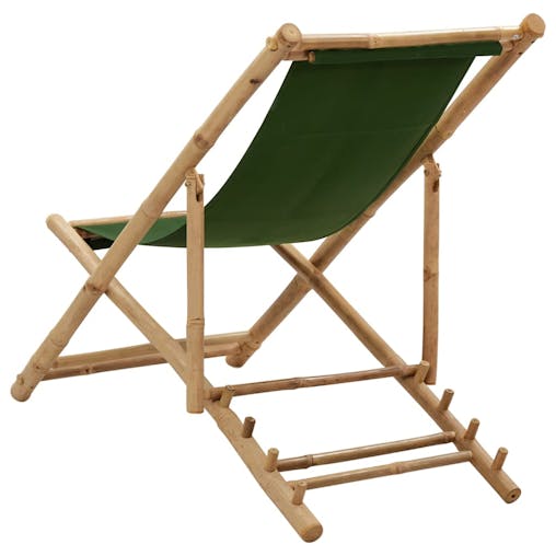 NNEVL Deck Chair Bamboo and Canvas Green