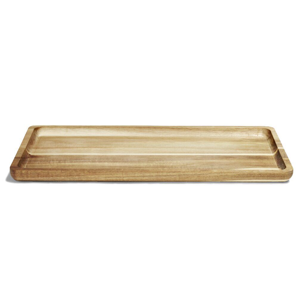 Plateau en bois d'acacia rectangulaire 17,8x40cm
