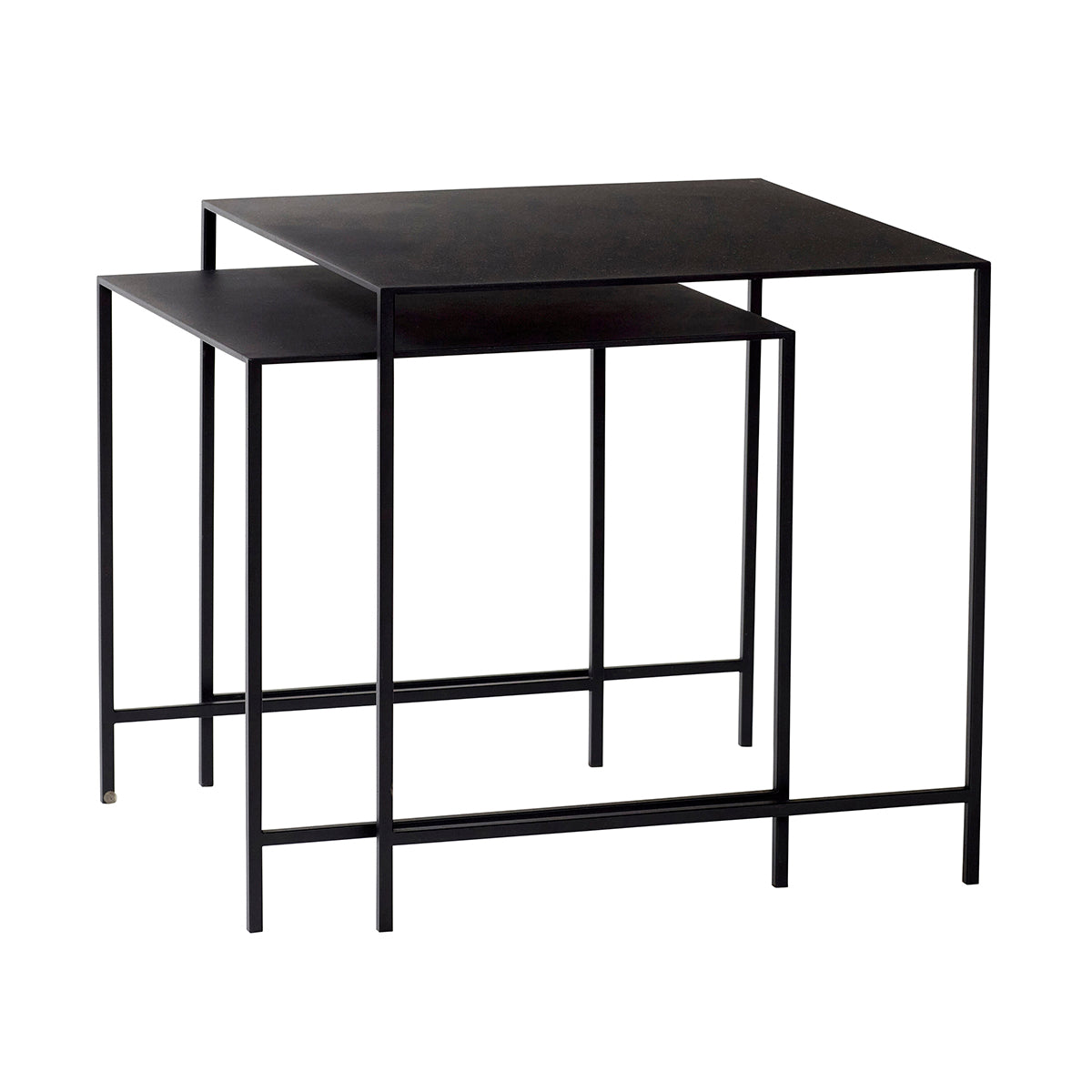 Hübsch bijzettafel Duo - ijzer - 40x40xh40, 45x45xh45cm