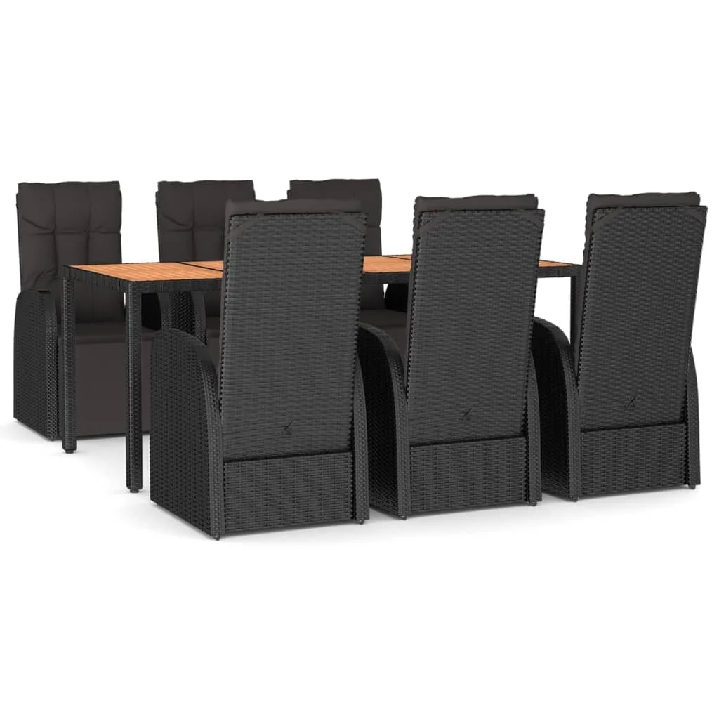 vidaXL Garden Dining Set Black - 35.4 x 74.8 x 29.5 in