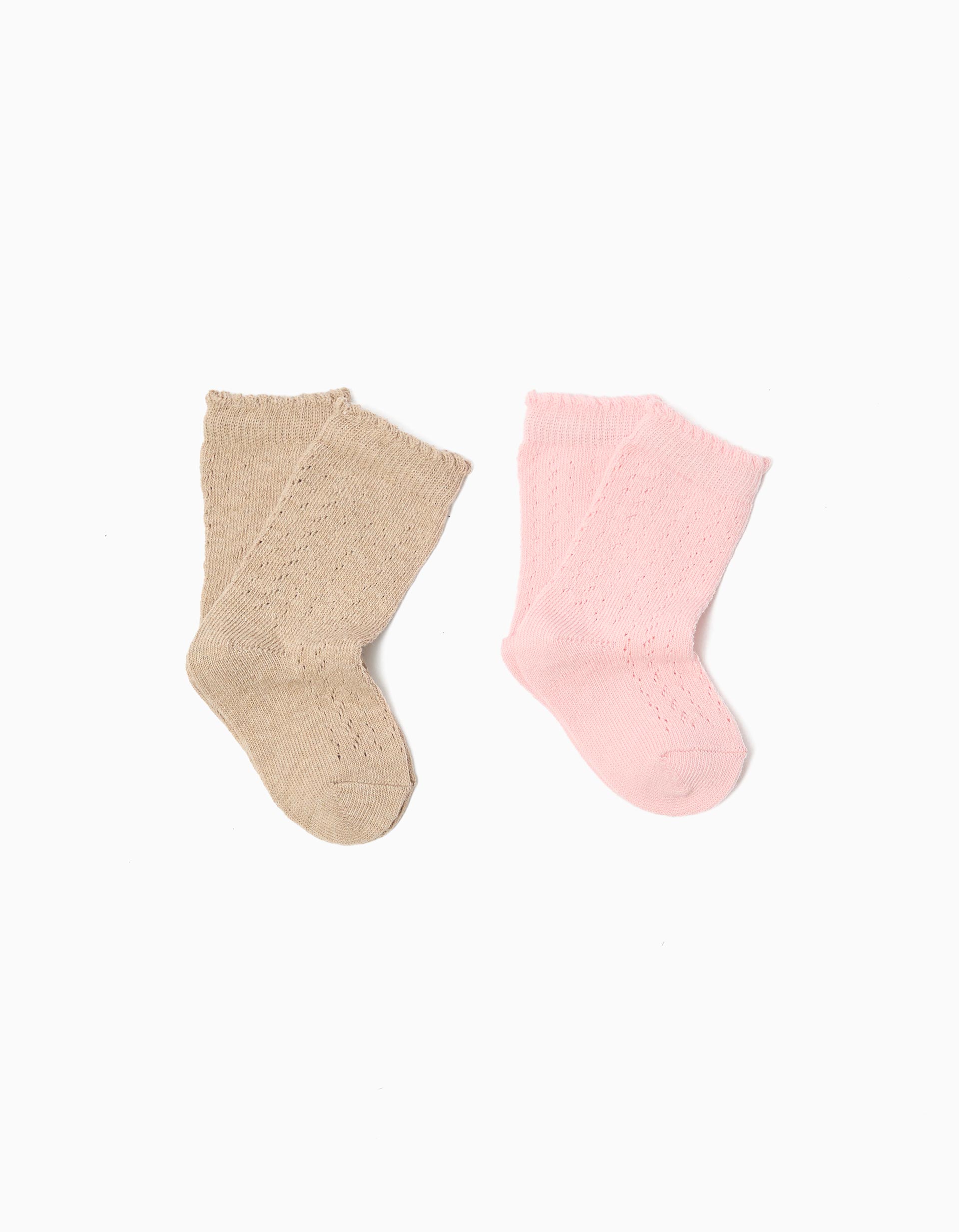 Pack 2 Pares de Meias, Menina, Rosa Claro