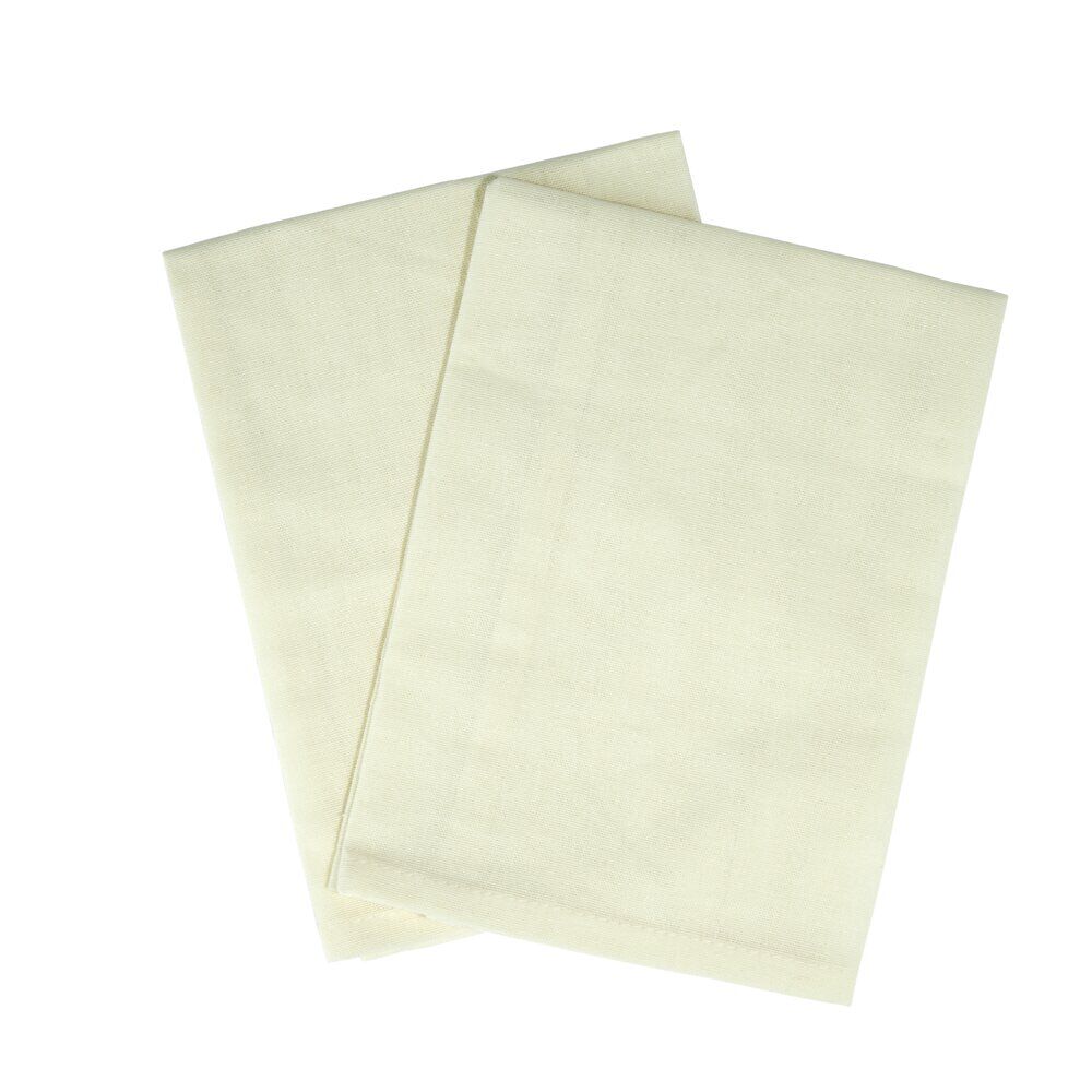 Serviette de table carrée coton blanc ivoire 44x44cm x2