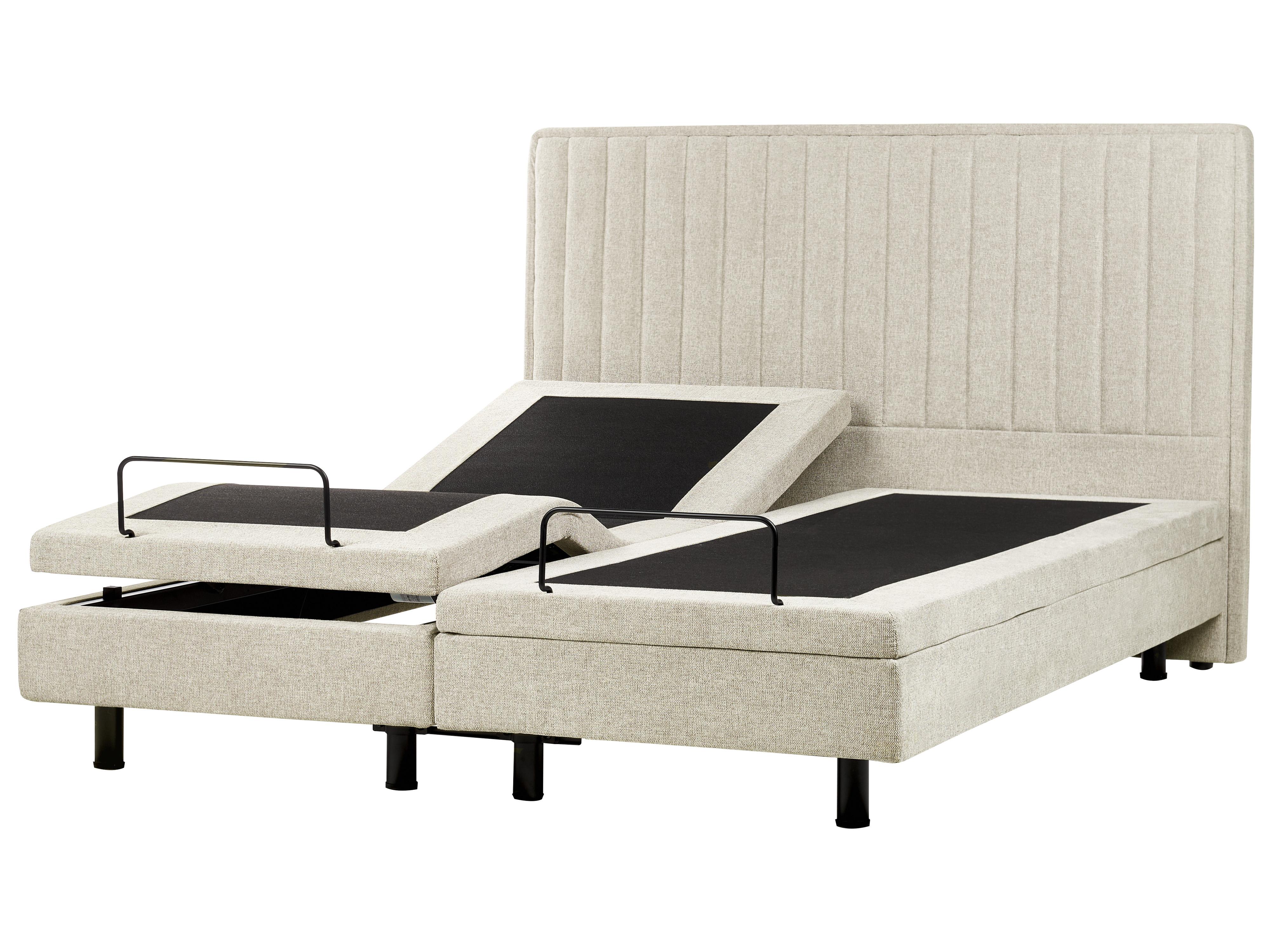 Adjustable Bed Fabric CASTELLAN 180 x 200 cm (EU Super King) Beige