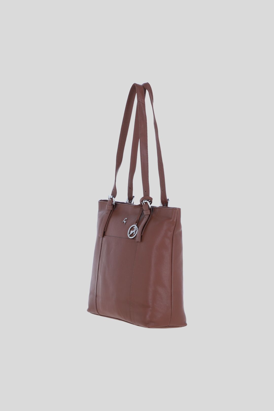 Ashwood Leather Athy' Genuine Leather Shoulder Tote Bag with Metallic Charm