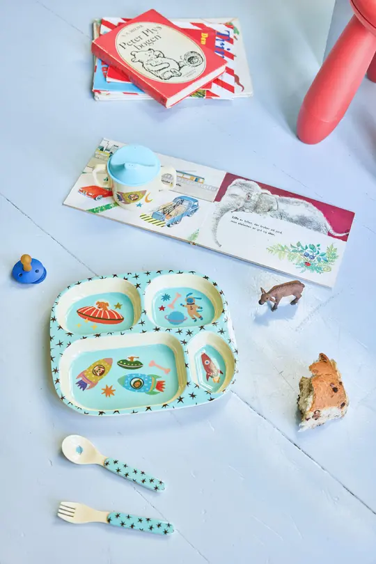 Kinder Geschirr-Set 4-teilig Dogs in Space