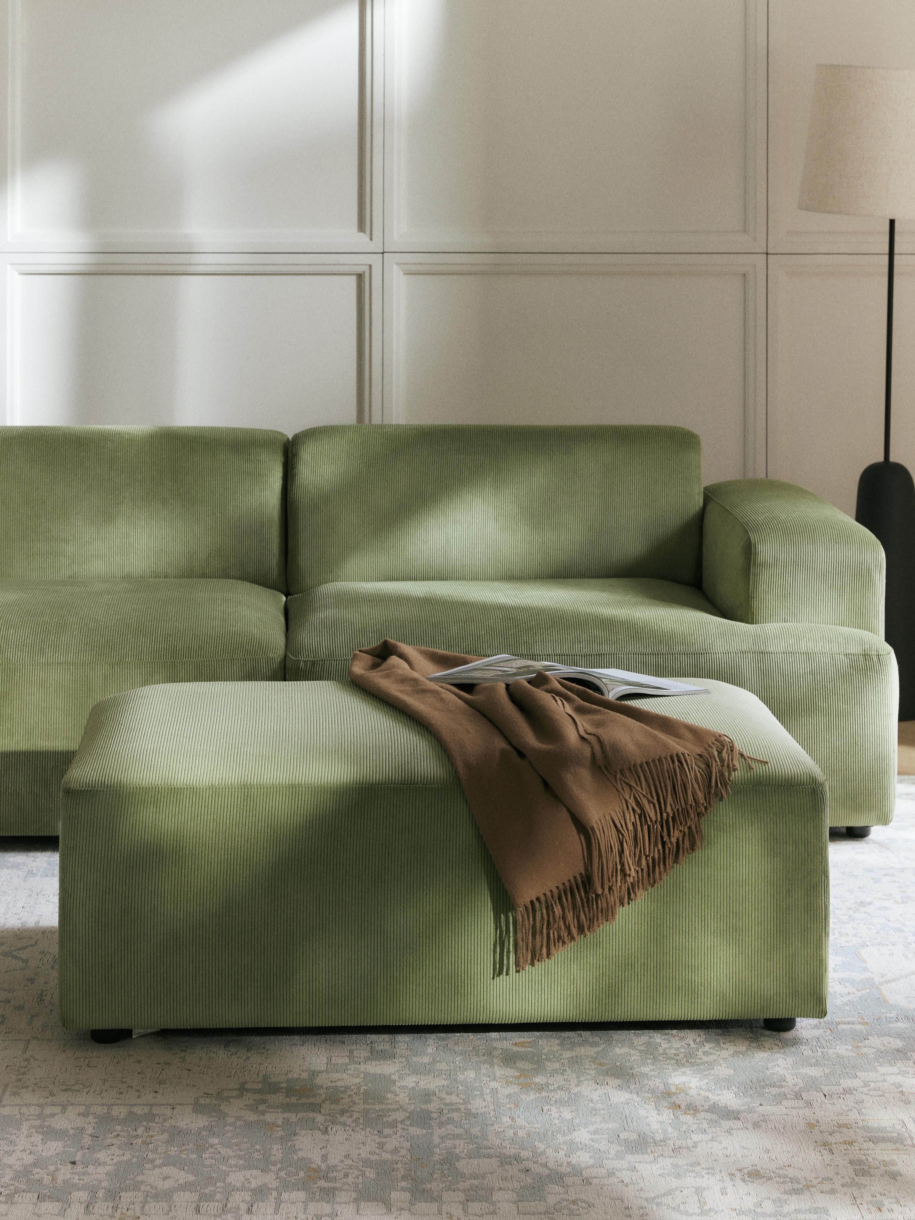 XL Sofa-Hocker Melva aus Cord, B 116 x T 72 cm