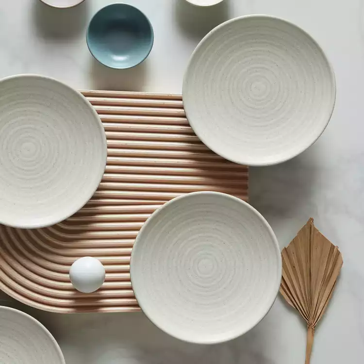 Denby Impression 4 Piece Stoneware Side Plates - Cream