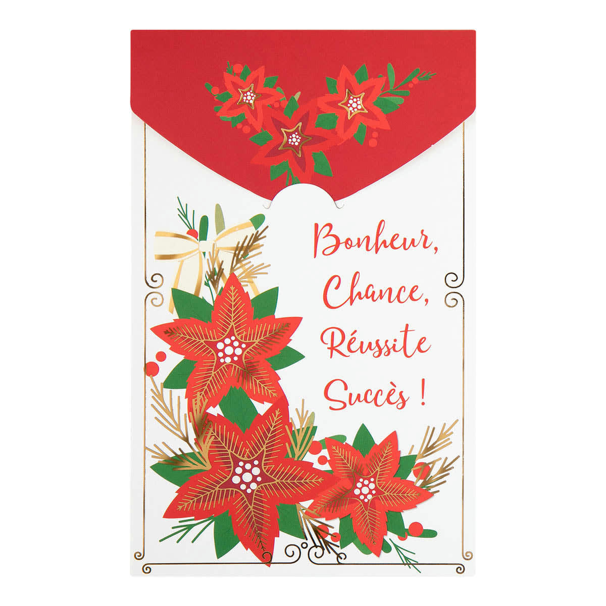 - Carte De Vœux Surprise Poinsetia