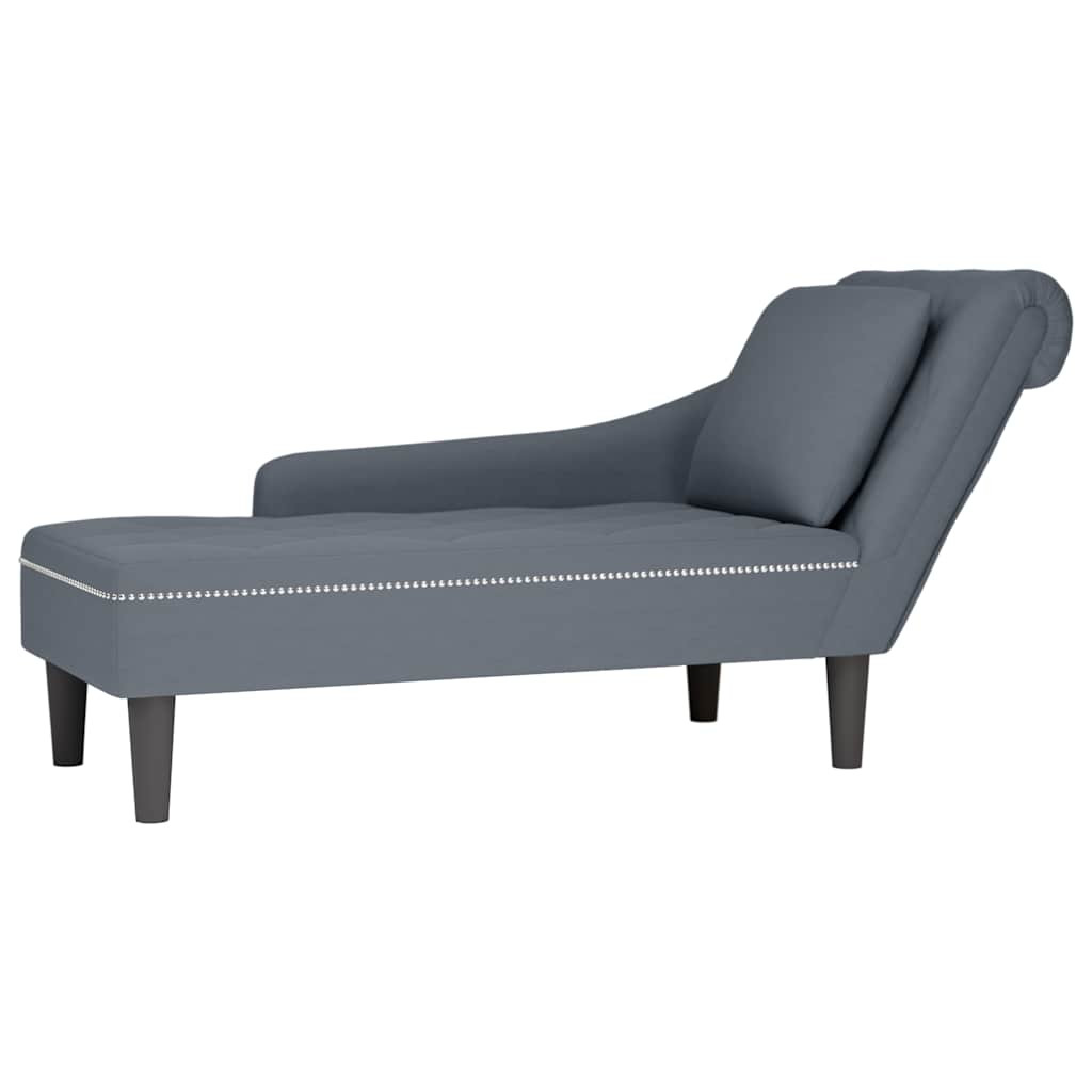 Szezlong Szary Tapicerowany Leżanka Sofa Fotel Łóżko Aksamit