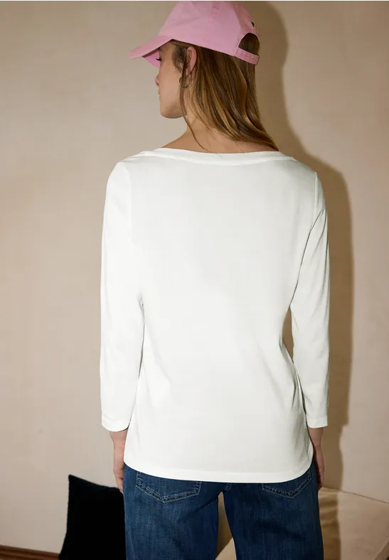 Basic Shirt mit U-Boot-Ausschnitt