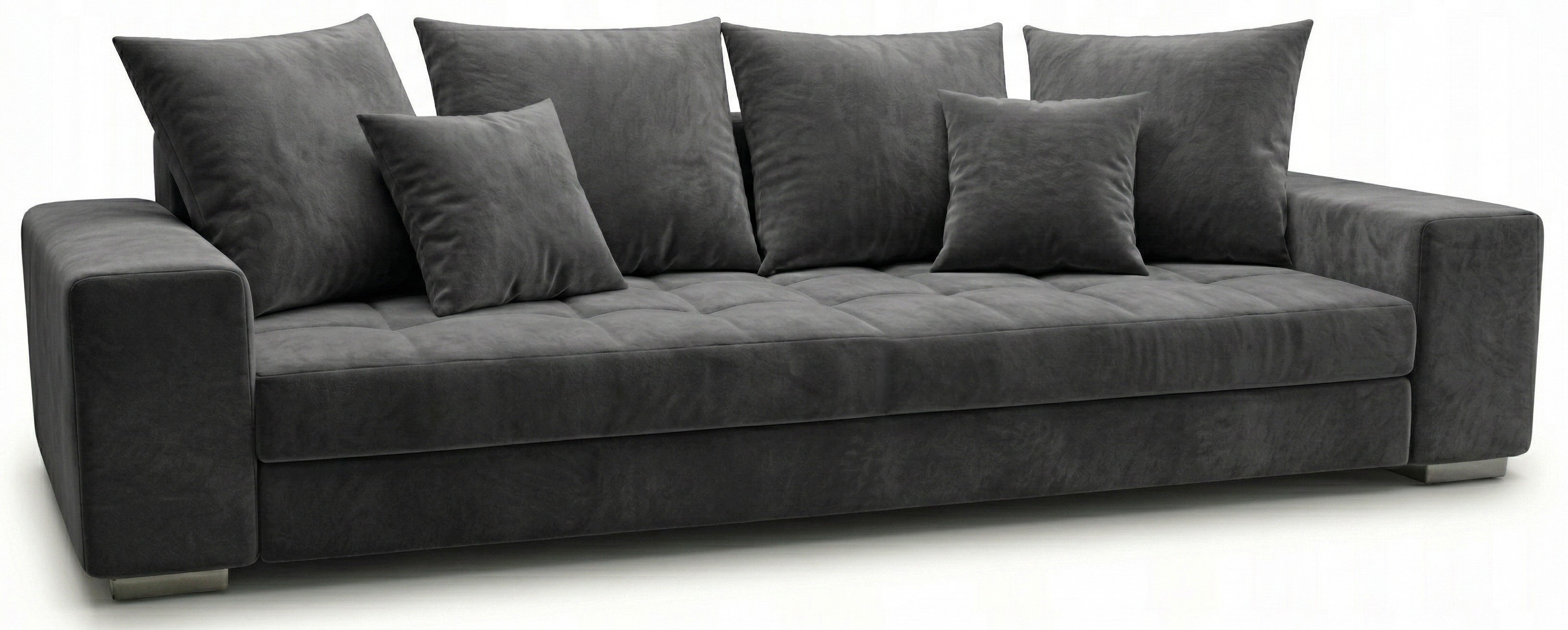 Duża Sofa Rozkładana Kanapa z Funkcją Spania i Pojemnikiem Gretta Szara