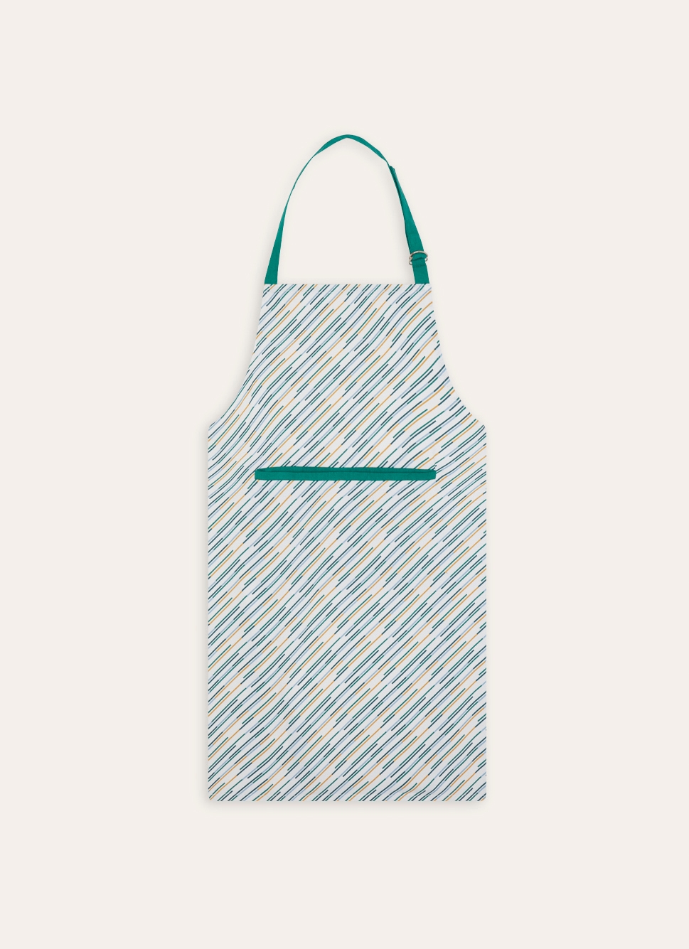 TABLIER EN COTON IMPRIMÉ à MOTIF RAYURES FANTAISIE MULTICOLORE