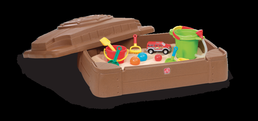 Step2 Outdoor Portable Play & Store Sandbox, 11x42x28-in, Kids Ages 2+