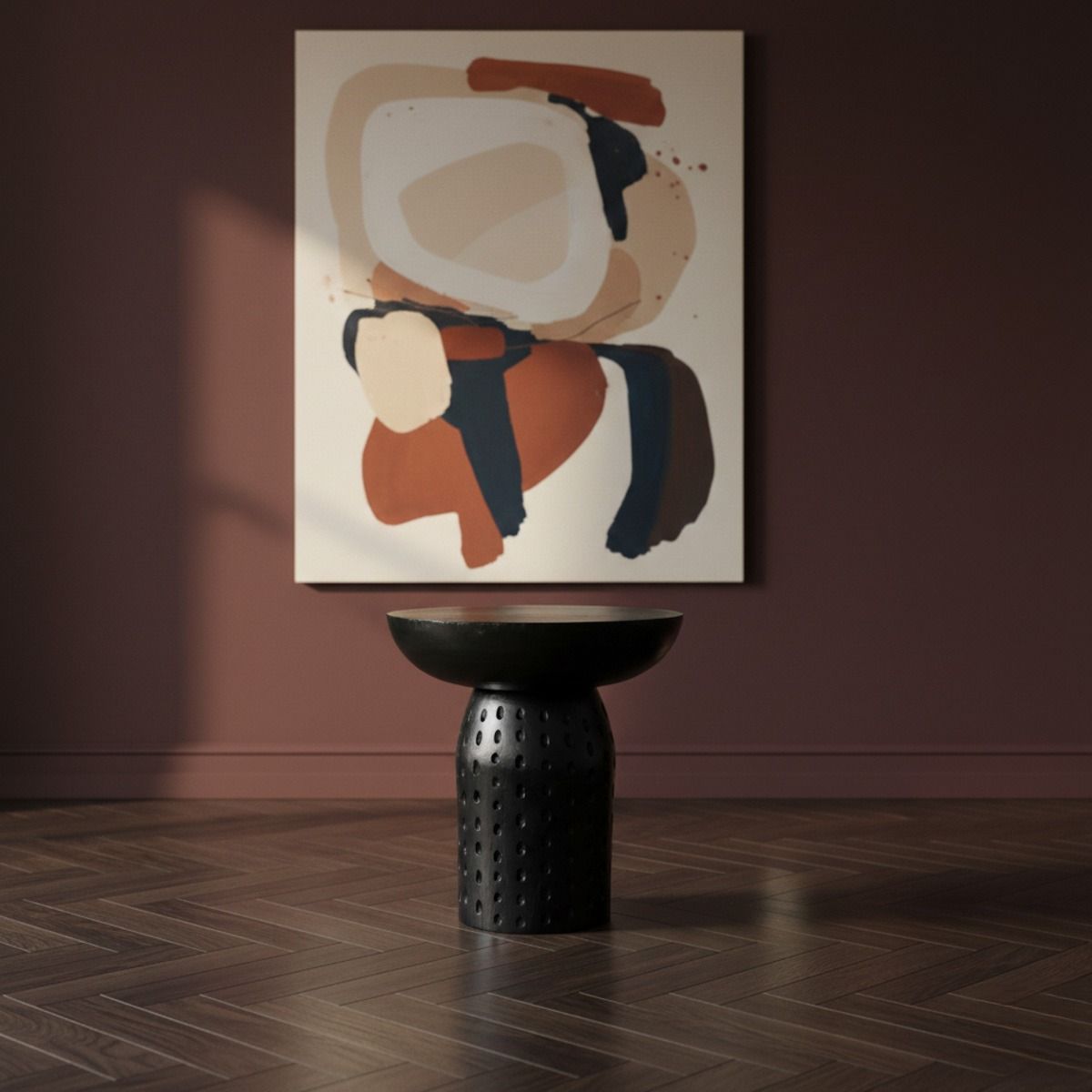 Stolik kawowy CHARME drewniany czarny 37x37x42 cm