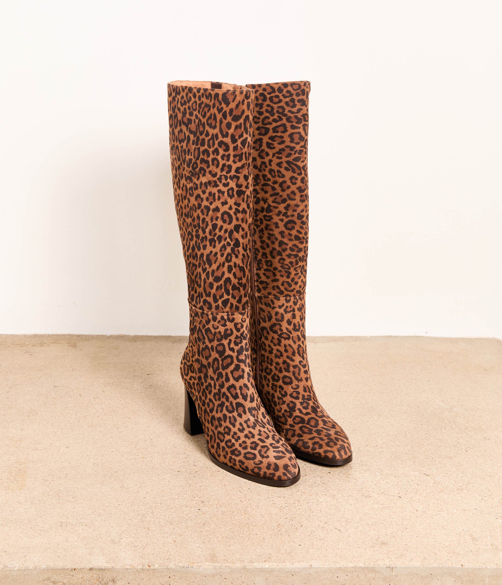 Bottes velours léopard Avaline