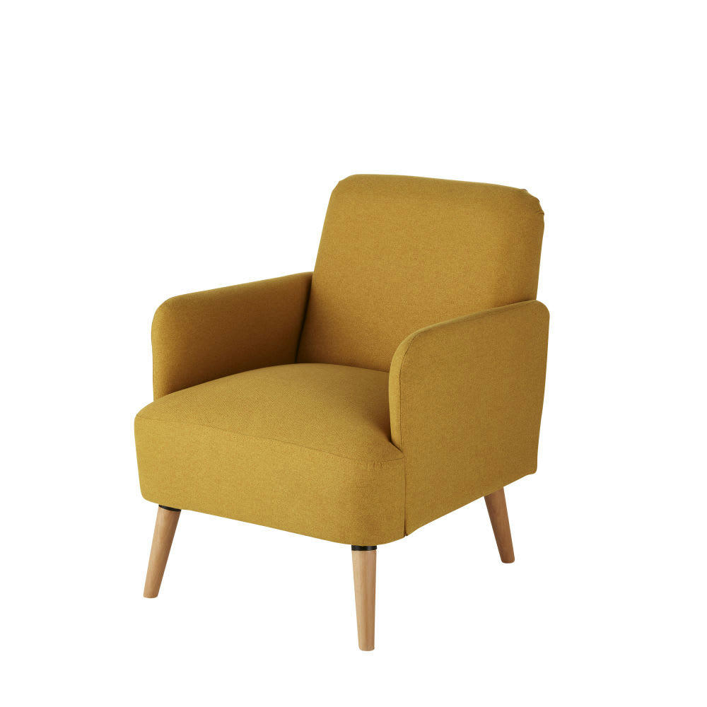 Honey - Fauteuil jaune et hêtre