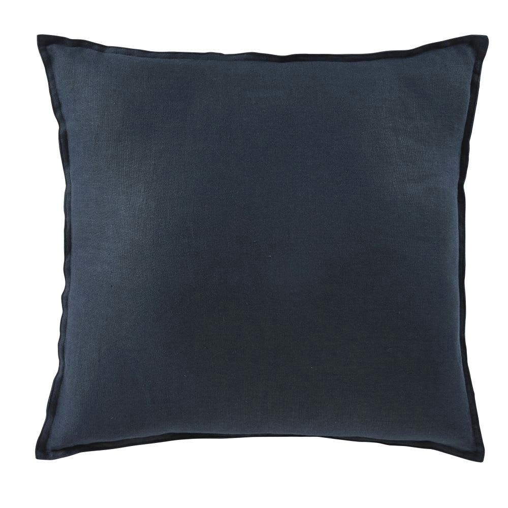 - Coussin en lin lavé gris anthracite 60x60