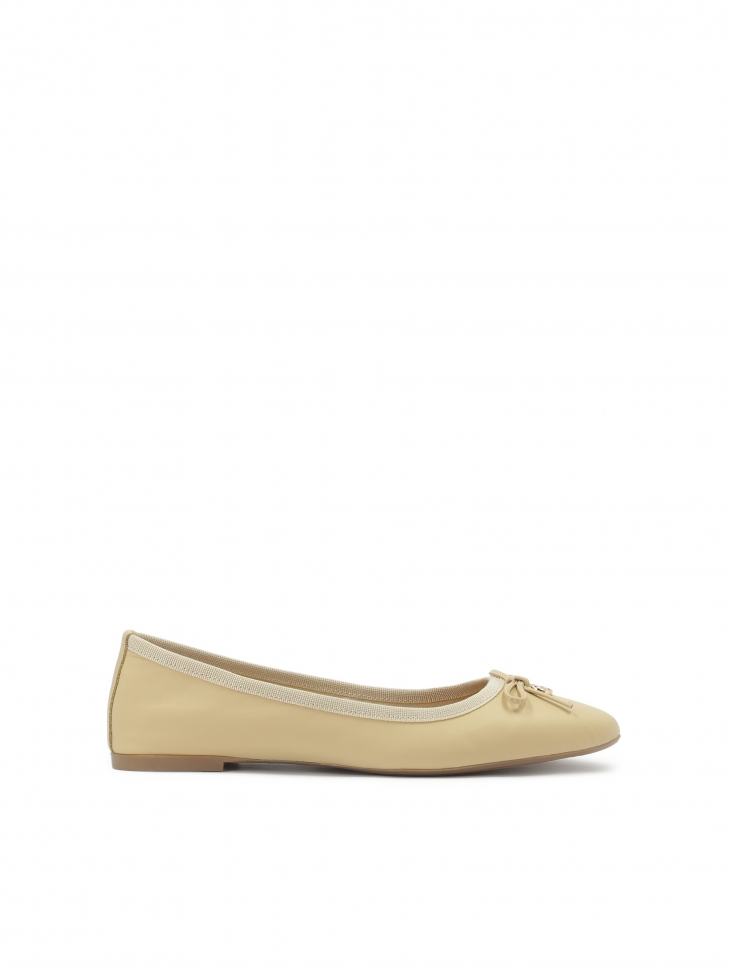 Cream classic leather ballerinas
