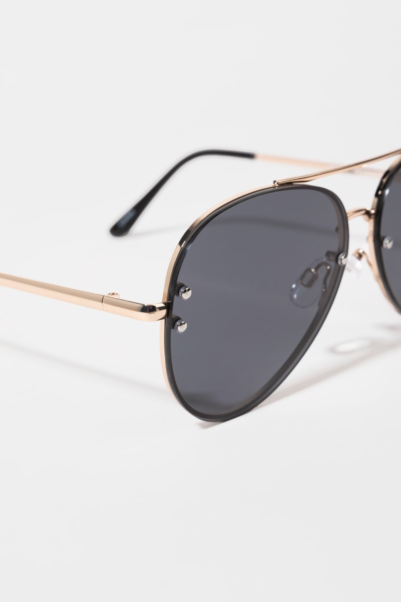 Lainey Thick Framless Aviator Sunglasses