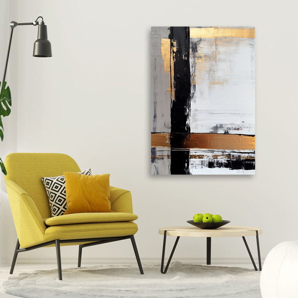 Feeby Obraz na płótnie, Abstrakcja ze złotymi akcentami 40x60