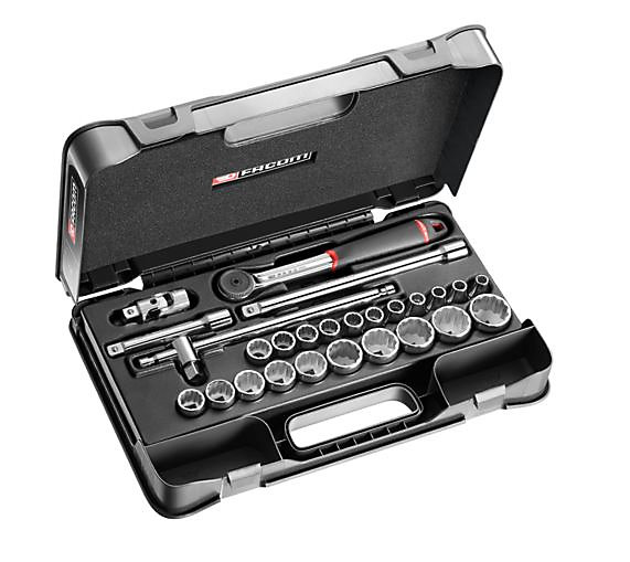 Coffret à douilles 1/2'' 12 pans métriques - 26 pièces - FACOM - S.161-4P12