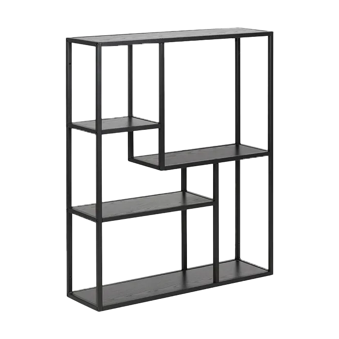 Lisomme Vic Hangende Wandkast van Metaal & Hout - Zwart