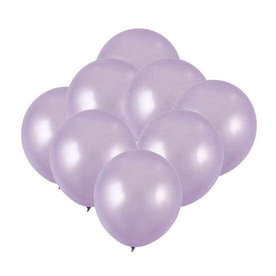 Purple Pearlised Latex Balloons 8 Pack