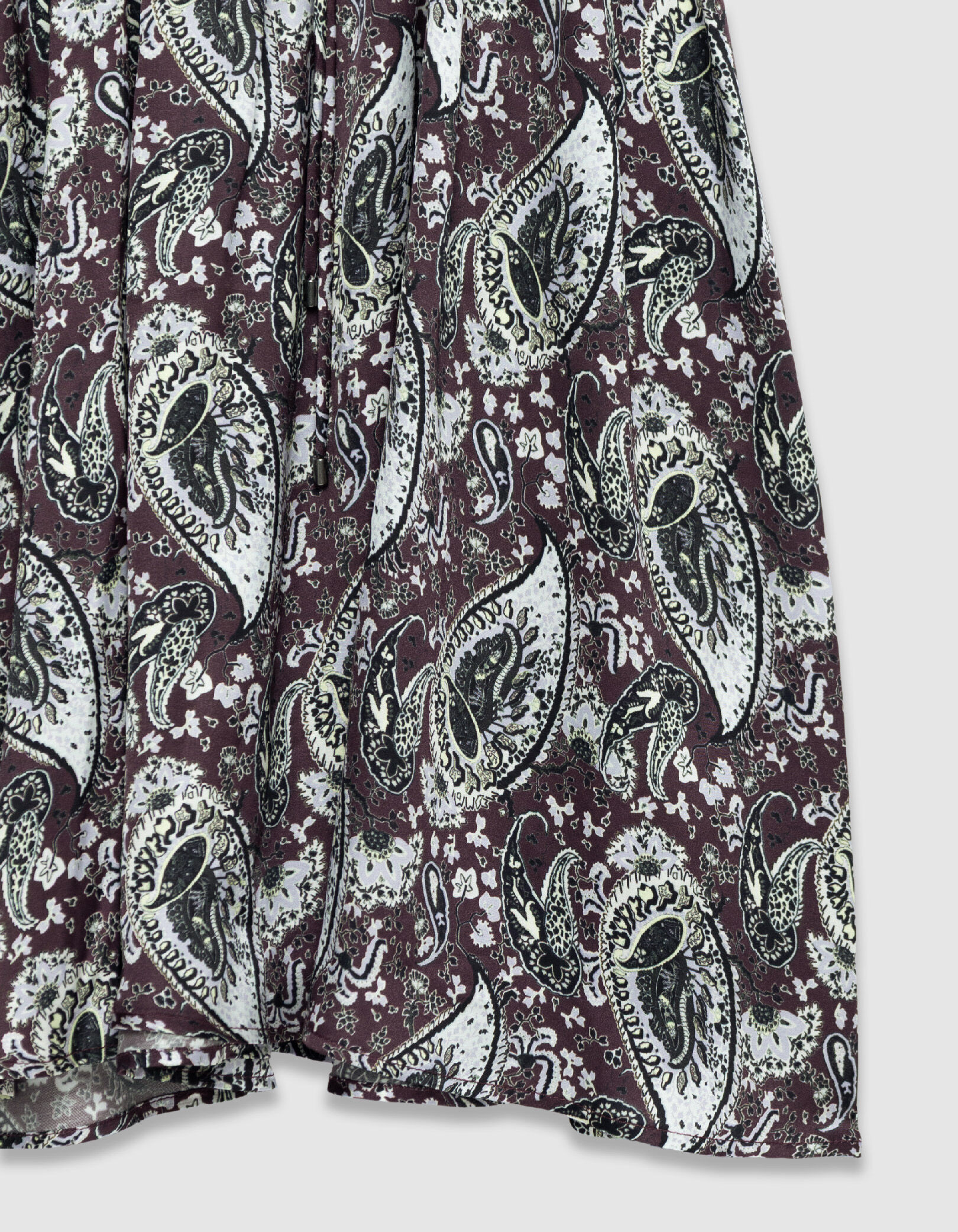 Robe cassis imprimé cachemire Femme