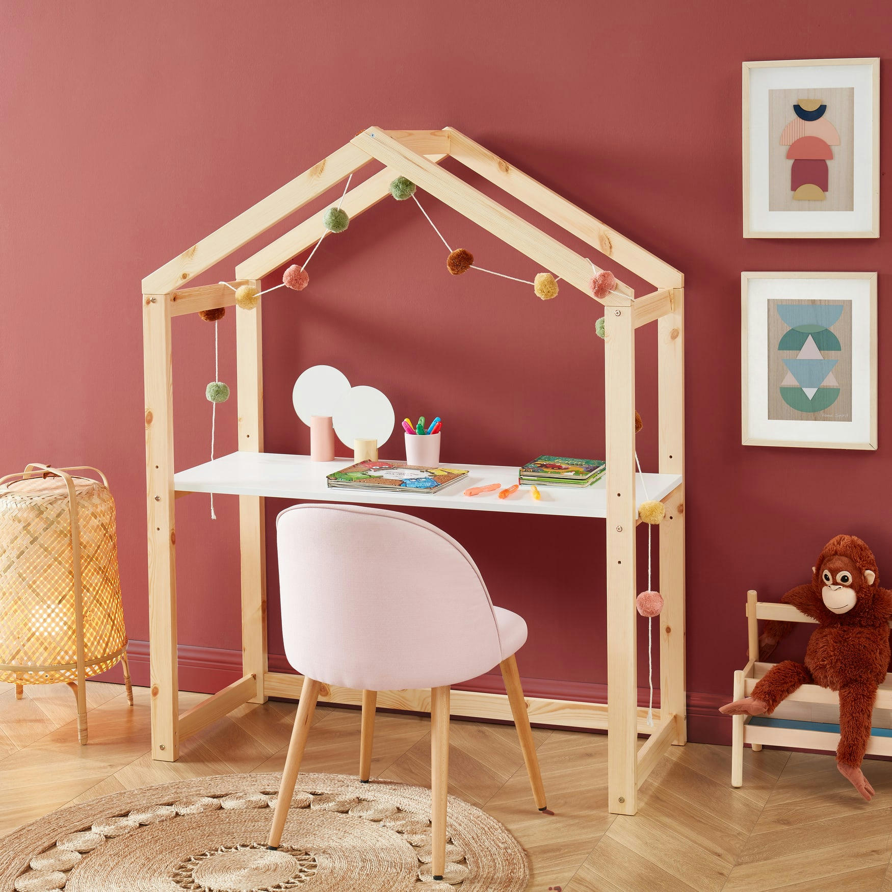 TINY - Bureau enfant cabane   blanc  évolutif