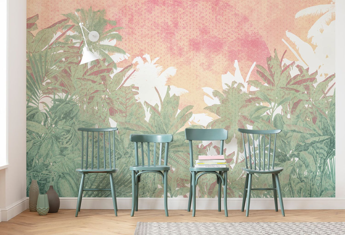 Sanders & Sanders fotobehang jungle groen en roze - 400 x 280 cm - 611864