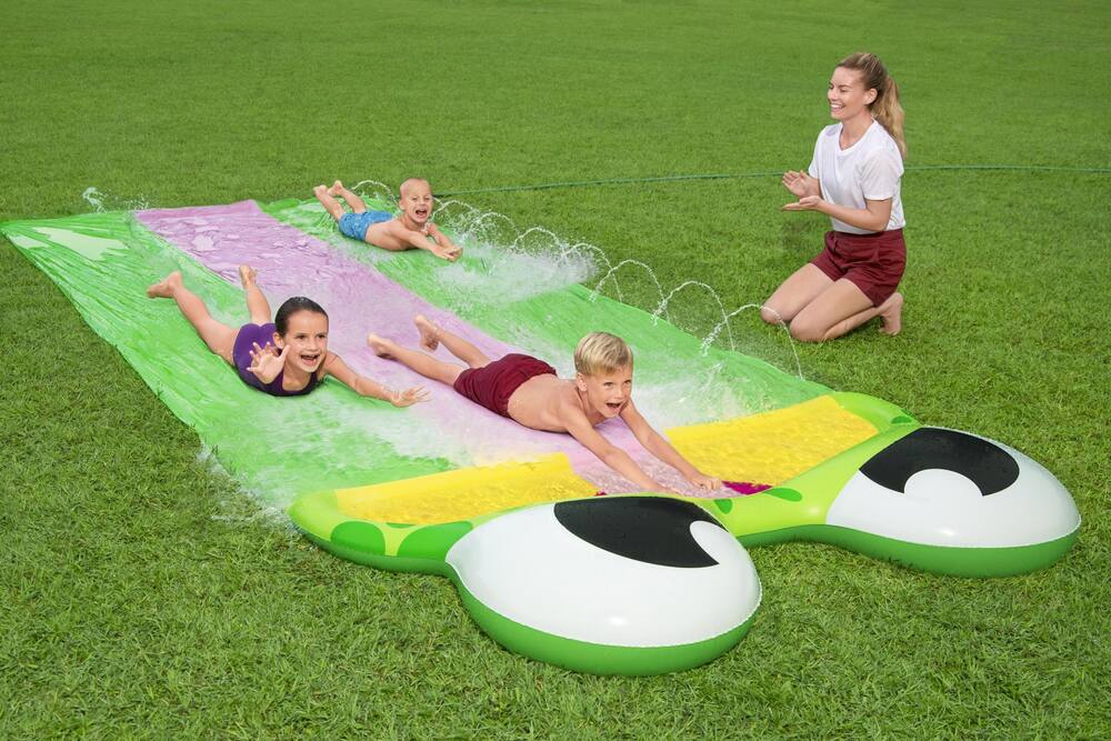 Bestway H20Go Friendly Frog Slide, 16-ft,Age 3+