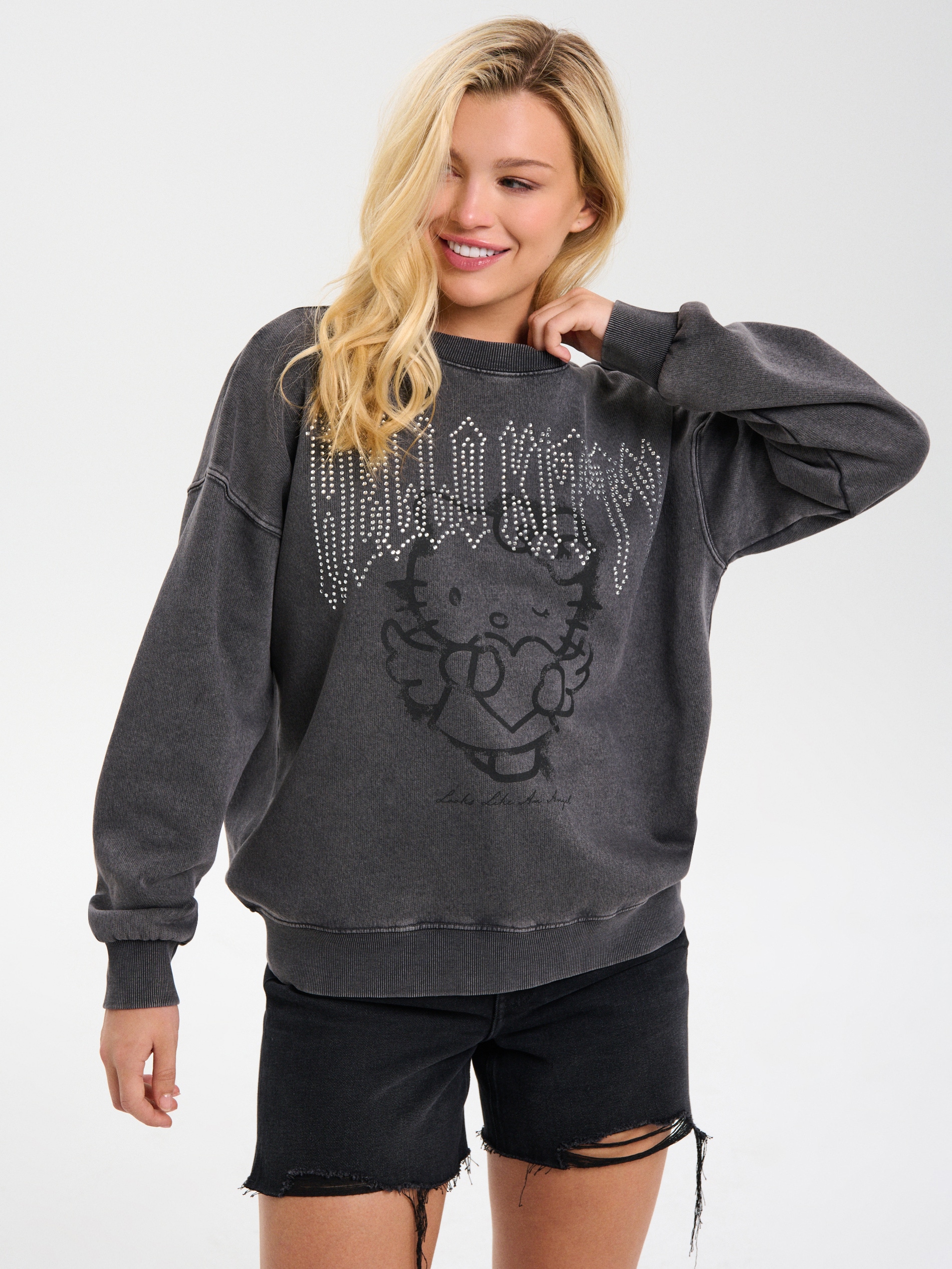 Bluza z efektem sprania Hello Kitty