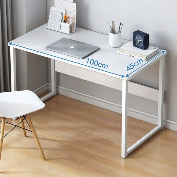 Białe biurko komputerowe nowoczesne loft z półką 100 cm