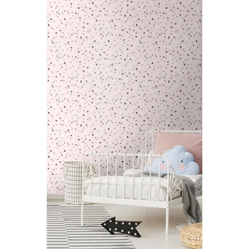 Walls4You behang terrazzo roze - 53 cm x 10.05 m