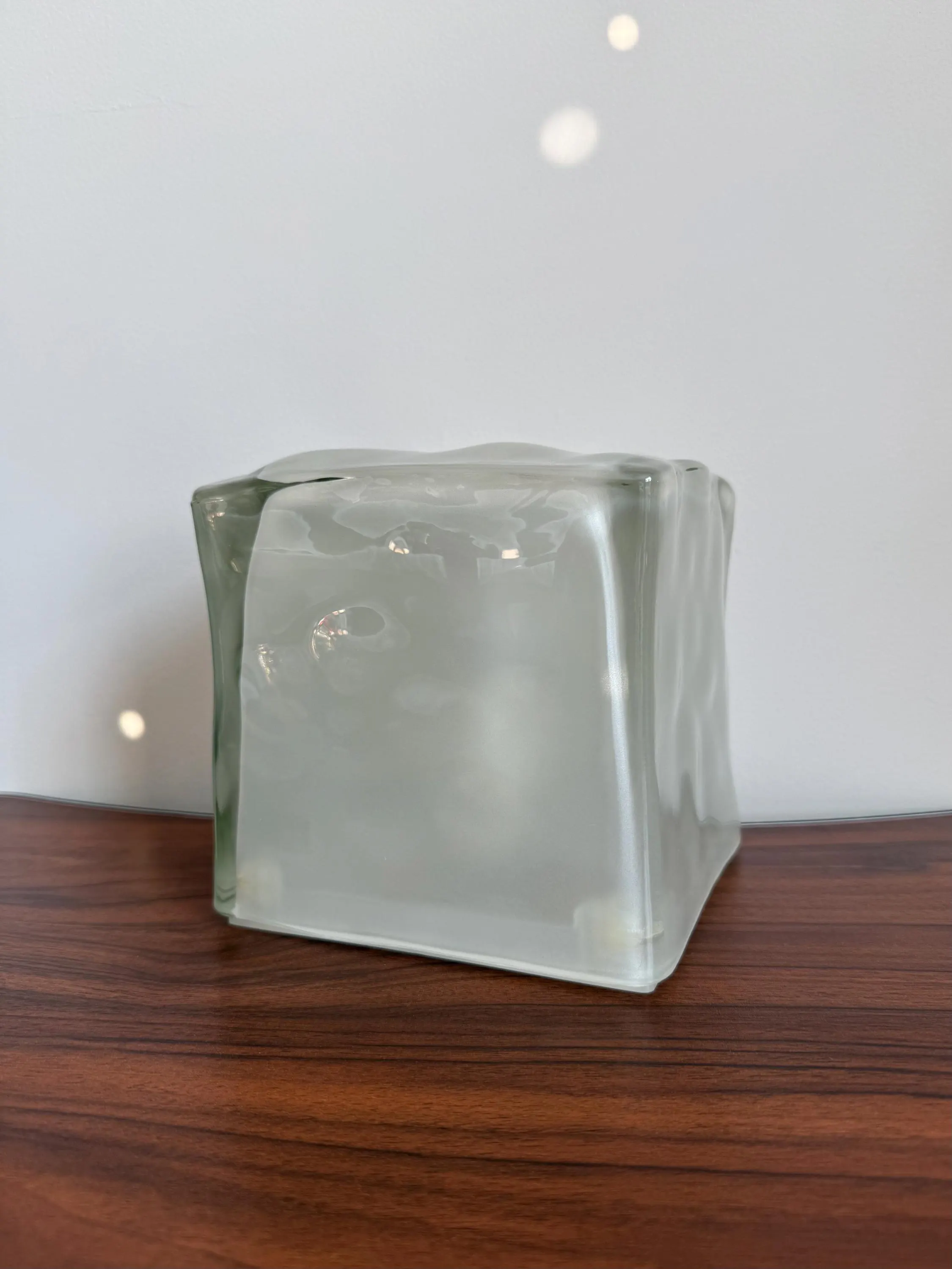 Vintage IKEA Iviken Ice Cube Lamp | 1990s Frosted Glass Scandinavian Table Lamp