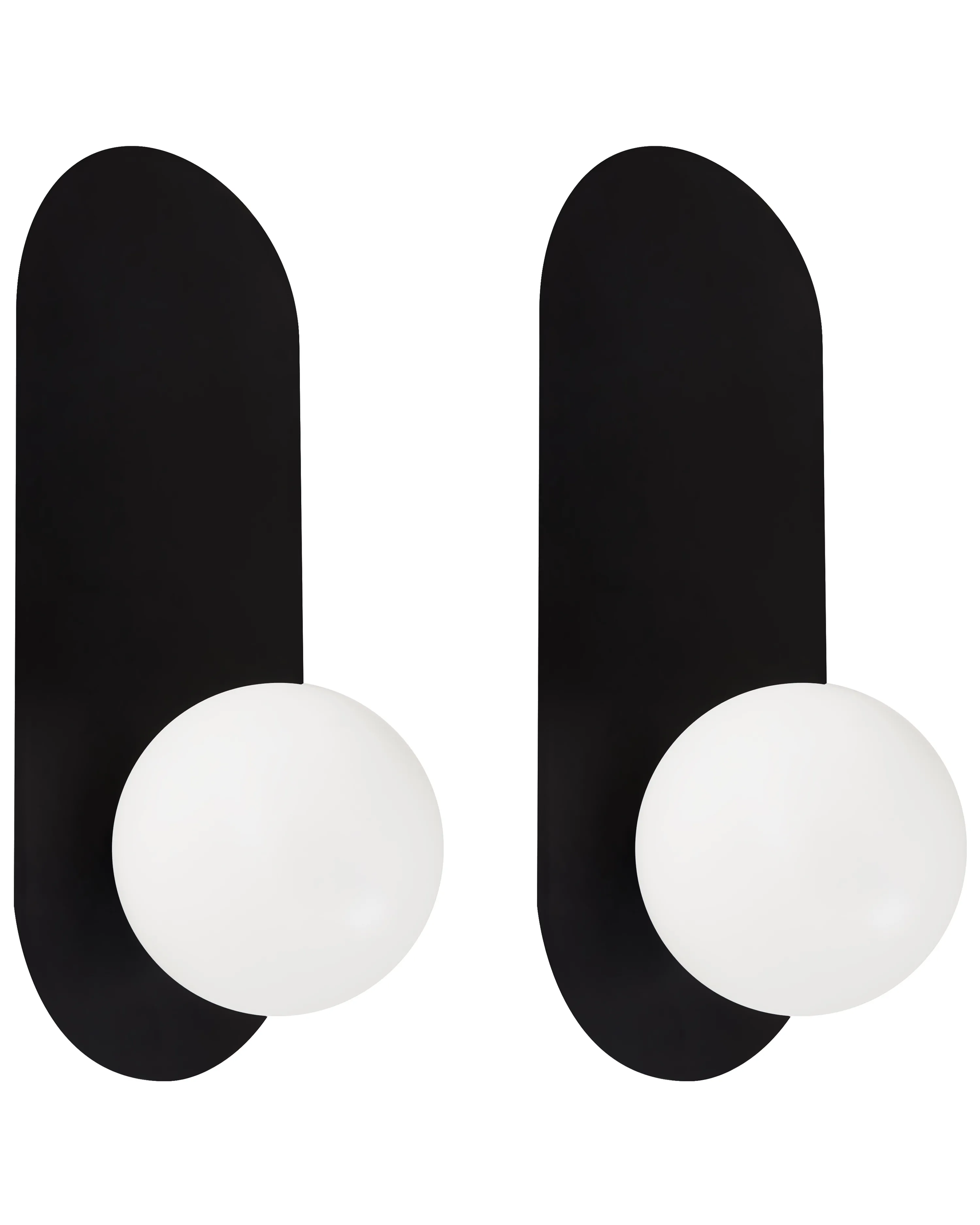 Set of 2 Wall Lamps LEISI Black