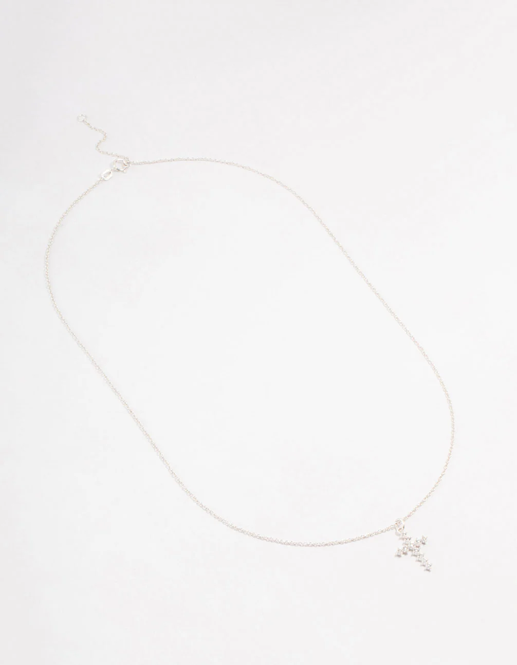 Sterling Silver Cubic Zirconia Cross Necklace
