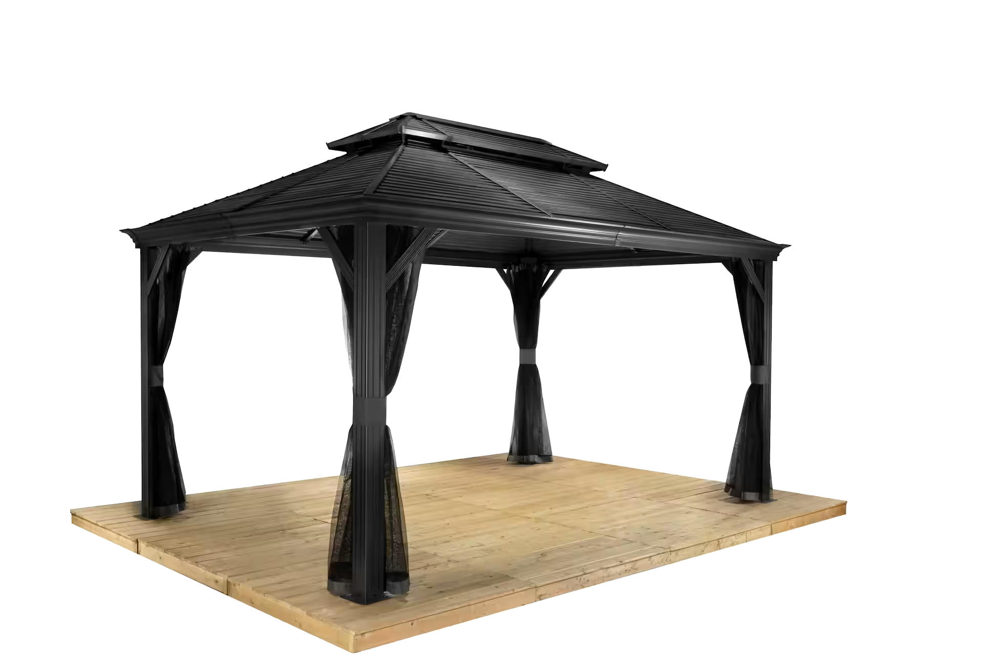 SOJAG Mykonos Nylon Outdoor/Patio Gazebo Mosquito Netting, Grey 10x12-ft